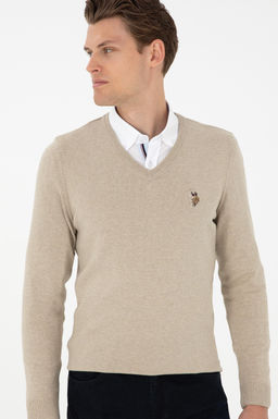 Мужской базовый свитер хаки меланжевого цвета Неожиданная скидка в корзине - U.s. polo assn фото 3