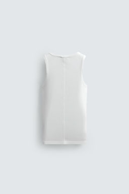 CAMISETA TANK SLIM FIT ESTRUCTURA VISCOSA / Blanco - Zara фото 7