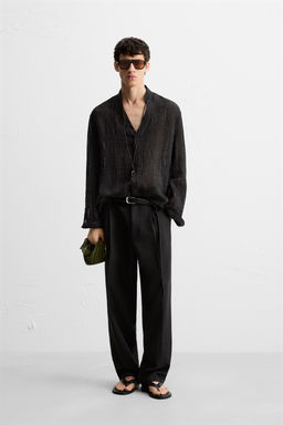 SEMI-SHEER TEXTURED SHIRT