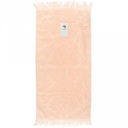 Полотенце махровое "Вензель" 34х75см, хлопок 100%, с бахромой, персиковый (Китай)