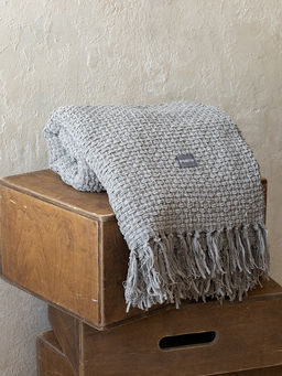 Плед плетеный 150x200 серый - Denastia фото 7