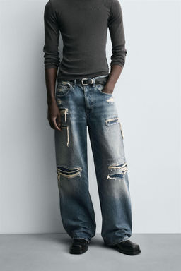 RIPPED BALLOON FIT JEANS - Zara фото 2