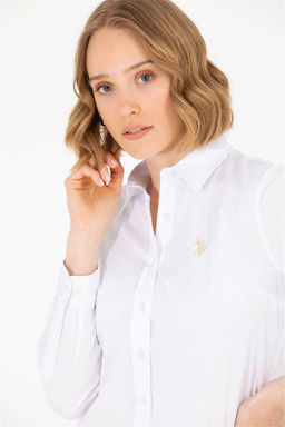 U. S. Polo Assn Женская белая базовая рубашка с длинным рукавом - U.s. polo assn фото 8