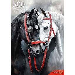 Пазлы 500 "Влюбленные лошади"