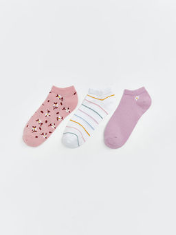 Desenli Kad?n Patik ?orap 3l?