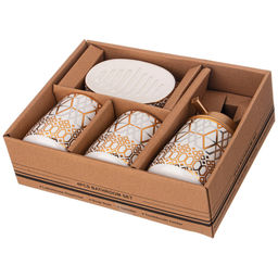 НАБОР ДЛЯ ВАННОЙ КОМНАТЫ 4 ПР. 400 МЛ 8,4*8,4*13СМ - Lefard фото 2