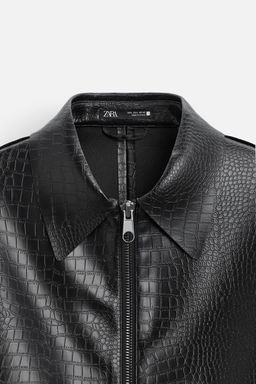 EMBOSSED LEATHER EFFECT OVERSHIRT - Zara фото 9