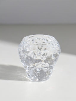 Цена за 2 шт. Подсвечник стекло на 1 свечу "Бутон. Лёд" прозрачный d=3,5 см 6х6х6 см