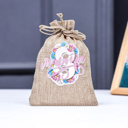 Цена за 5 шт. Мешок подарочный с термонаклейкой 8 марта 10?14 см