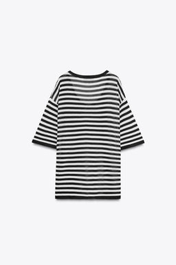 OVERSIZED KNIT SHORT SLEEVE TOP - Zara фото 8