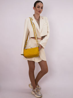LACCOMA сумка Мелани-Ф826-желтый эко кожа хлопок фото 9