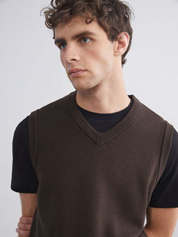 Standart Kal?p V Yaka Erkek Triko S?veter