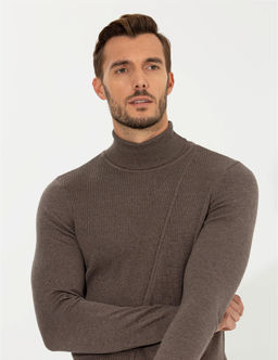 Vizon Melanj Slim Fit Bal_k__ Yaka Triko Kazak - Pierre cardin фото 2
