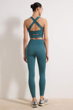 Zumrut Yesili Genis Bel Lastikli Ekstra Toparlay?c? Tam Boy Orme Spor Tayt TWOAW21TA0029