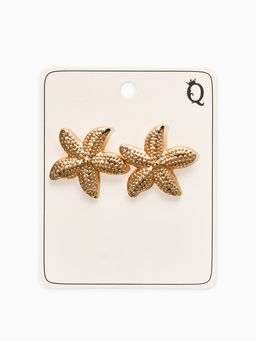 Цена за 3 шт. Серьги металл "Морская звезда", цвет золото