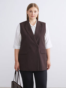 Kruvaze Yaka Kad?n Klasik Yelek