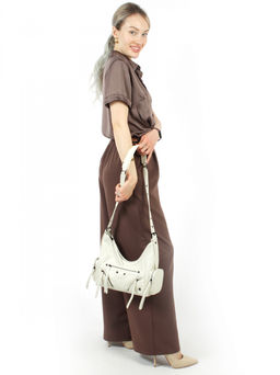 LACCOMA сумка АК6146-молочный натуральная кожа полиэстер