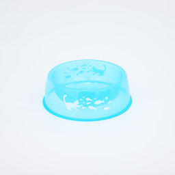 Миска пластиковая Котик с рыбками, 300 мл, синий