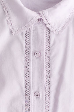Camisa de algod?n con ribete de encaje - H&m фото 4