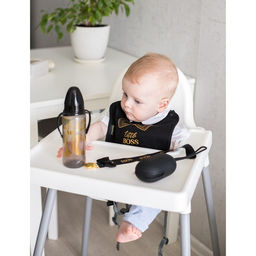 Нагрудник/слюнявчик для кормления «Little boss» на кнопке