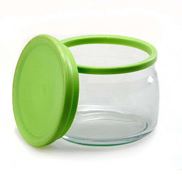 Банка стеклянная прижимная крышка Чешни (Cesni) 0,42л, h7см, пластмассовая крышка, зеленый, цветная коробка, Pasabahce (Россия) - Домашняя мода фото 2