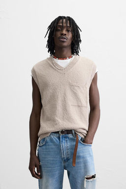 TEXTURED KNIT WAISTCOAT - Zara фото 2