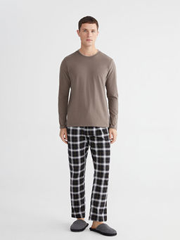 Bisiklet Yaka Uzun Kollu Erkek Pijama ?st