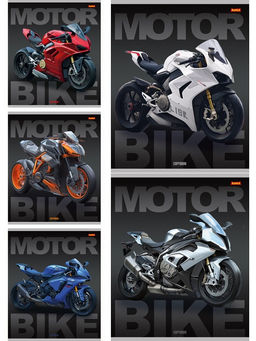 Цена за 2 шт. Тетрадь 48л. Remix ЭКОНОМ "Разные мотоциклы" клетка (Т48-4861) типогр. бумага