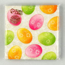 Салфетки бумажные на пасху «Пасхальные яйца», 25×25 см, набор 20 шт.