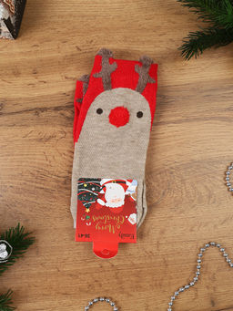 Носки р. 35-40 Новый год короткие / L819 / уп 10/1200/ ОДНА ПАРА/ МАРКА