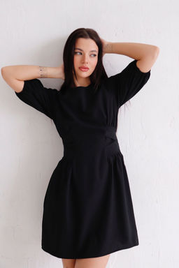 11435 Платье чёрное с объёмными рукавами - Martichelli фото 11