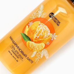 Гель для душа ЧИСТОЕ СЧАСТЬЕ, 500 мл, аромат латте-мандарин, Новый Год