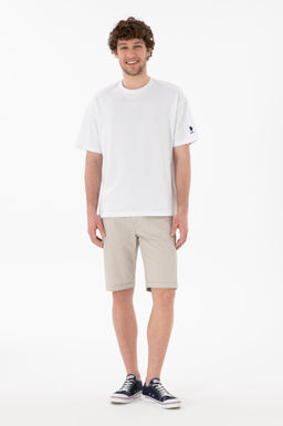 Erkek Oversize Fit Bisiklet Yaka Beyaz Ti__rt