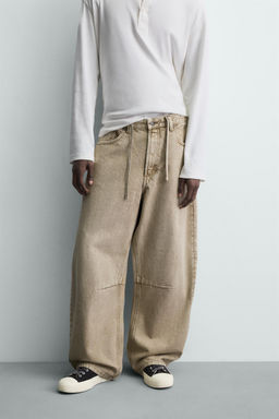 WASHED BARREL FIT TROUSERS - Zara фото 2