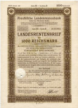 Облигация 4,5% 1000 рейхсмарок 1940 года Германия