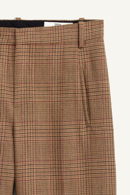 LIMITED EDITION WOOL CHECK FLARE TROUSERS - Zara фото 6