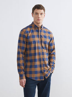 Regular Fit Ekose Poplin Erkek G?mlek