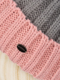 Шапка жен. шерсть+акр LB-I66001 pink/grey - Labbra фото 3