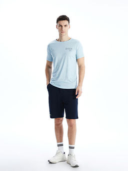 Bisiklet Yaka K?sa Kollu Bask?l? Erkek Ti??rt