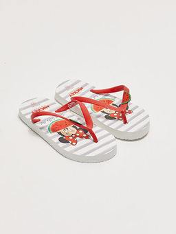 Minnie Mouse Lisansl? Parmak Aras? K?z ?ocuk Plaj Terli?i