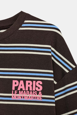 STRIPED T-SHIRT WITH TEXT - Zara фото 6