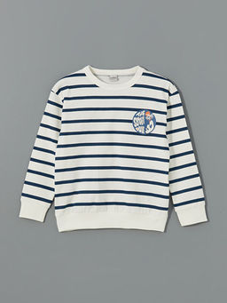 Bisiklet Yaka ?izgili Erkek ?ocuk Ti??rt