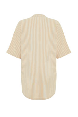 Bej Orme Puskul Plaj Mini Elbise TBESS23EL00080