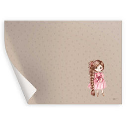 Плёнка цветная для школьных уроков труда арт.72992/ 200 ДЕВОЧКА С КОСОЙ (50х70 см, бежевый, ПВХ плот