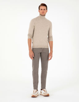 Kum Melanj Slim Fit Bal_k__ Yaka Basic Triko Kazak - Pierre cardin фото 4