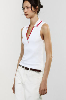 RIBBED POLO SHIRT - Zara фото 19