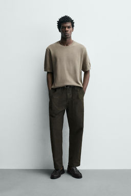 CAMISETA PUNTO RELAXED FIT / Tostado