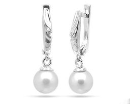 Серьги из серебра жемчуг swarovski, См102