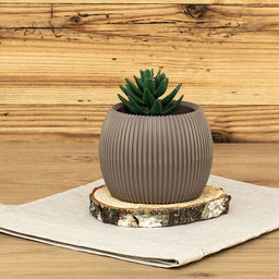 Кашпо для цветов пластмассовое Пиканто 0,35л, д11,5см, h9см, поддон на защелках, французский серый (Россия) - Домашняя мода фото 3