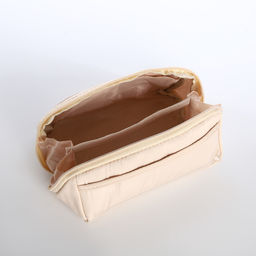 Косметичка на молнии, маленькая, с отделами, бежевая - Simaland фото 3